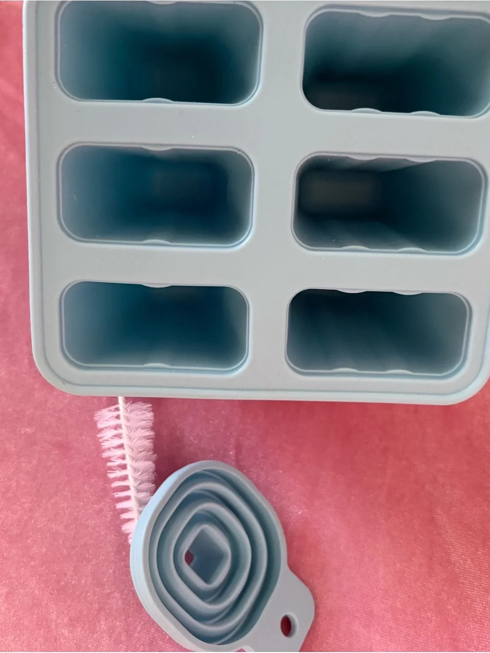Silicone Ice Pop Mold Set with Sticks and Brush - Blue